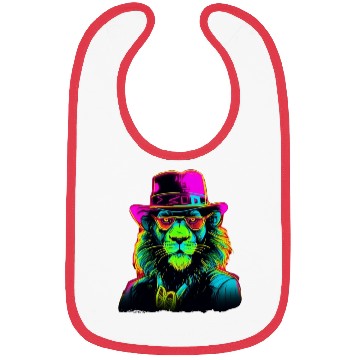 Discover Neon gangster lion Bibs