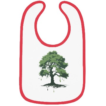Discover A green oak tree ink drawing Bibs