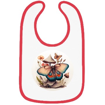 Discover Cottagecore Butterfly Mushroom Forest Plants Botan Bibs
