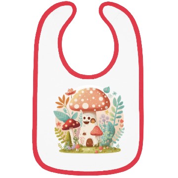 Discover Cottagecore Mushroom Toadstool House Cute Forest Bibs