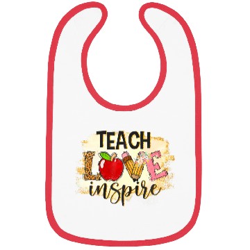 Discover Teach Love Inspire Back To School Leopard Teacher Bibs