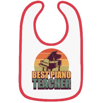 Discover Retro Pianist Best Piano Teacher Bibs