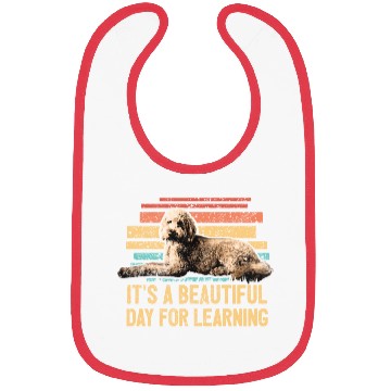 Discover Beautiful Day For Learning Goldendoodle Dog Retro Bibs