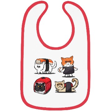 Discover Sushi Persian Cat For Funny Cat Lover Sushi Lover Bibs