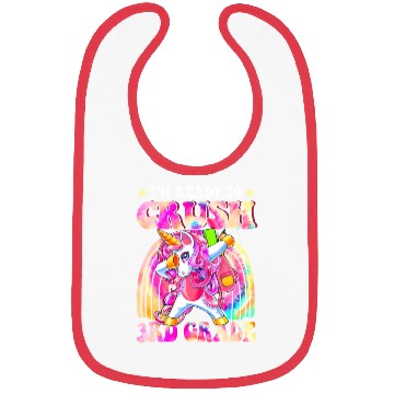 Discover Unicorn 3rd Grade Back To School First Day Tie Dye Bibs