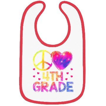 Discover Tie Dye Peace Love 4th Grade Teacher Student Back Bibs