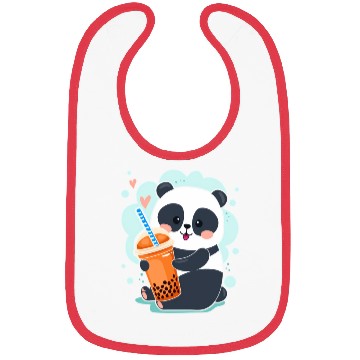 Discover Kawaii Panda Anime Boba Drink Bubble Tea Tapioca Bibs