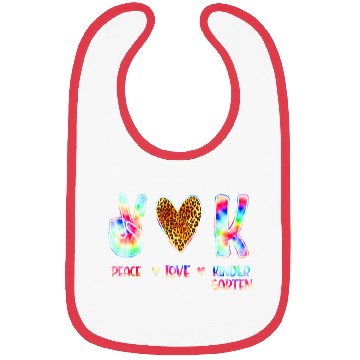Discover Peace Love Kindergarten Squad Back to School Bibs