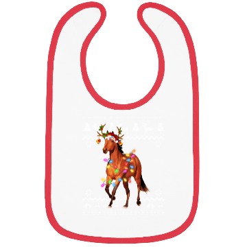 Discover Horse Lights Santa Ornament Bibs