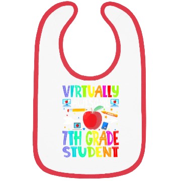 Discover Virtually Awesome 7th Grade Student Back To School Bibs
