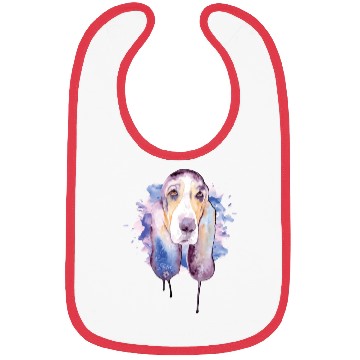 Discover Basset Hound Watercolor Dog Lover Basset Hound Bibs