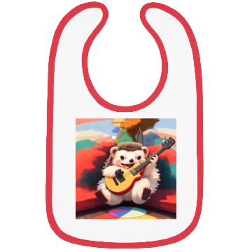 Discover Cute Hedgehog playing Guitar Bibs
