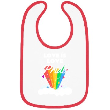 Discover Love is Love Gay LGBTQ Flag Gay Lesbian Pride Bibs