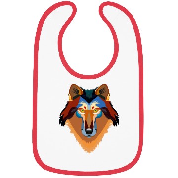 Discover Orange wolf Bibs