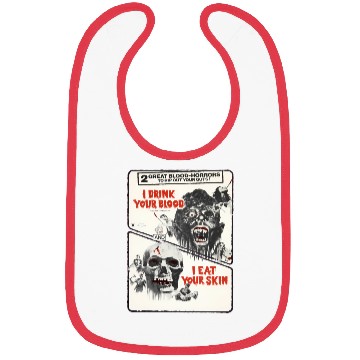 Discover Drink Blood Halloween Monster Horror Movie Bibs