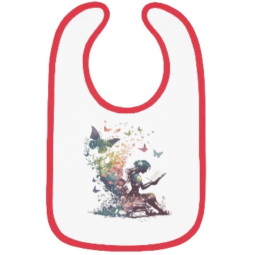 Discover Watercolor Butterfly Fairy Read Book Library Fanta Bibs