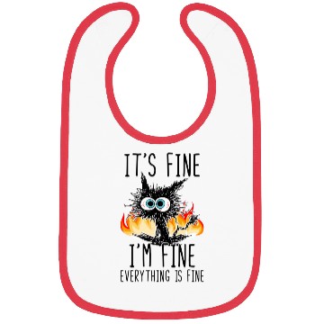 Discover It'S Fine I'M Fine Everything Is Fine Cat Bibs