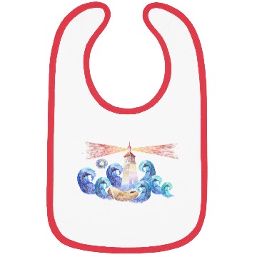Discover Lighthouse Night y Boat And Sea Nautical Bibs