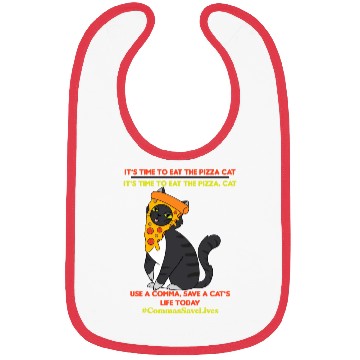 Discover Commas Save Lives Pizza Cat Bibs