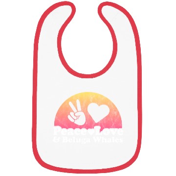 Discover Peace Love And Beluga Whale Bibs