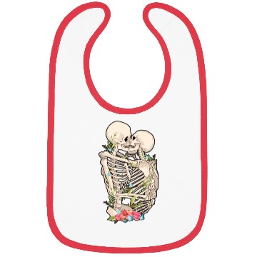 Discover Scary Kissing eletons Halloween Bibs