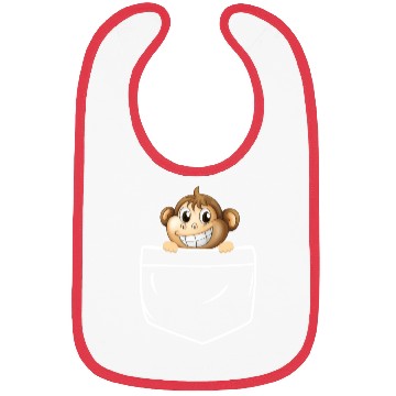 Discover Cute Monkey In Pocket Bibs