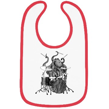 Discover Octopus Playing Drums Drummer Ocean Creature Band Bibs