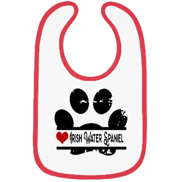Discover Irish Water Spaniel Dog Paw Print Bibs