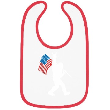 Discover Bigfoot Rock And Roll Usa Flag For Sasquatch Bibs
