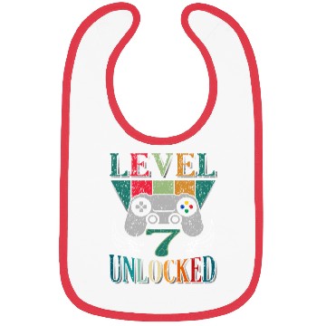 Discover 7th Birthday Level 7 Gamer Gaming Gambling Bibs