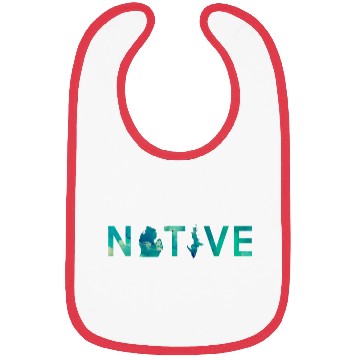 Discover Native Michigander State Map Letter Green Bibs