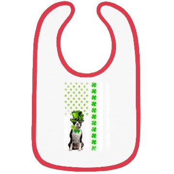 Discover American Flag Boston Terrier Dog St Patric Day Bibs
