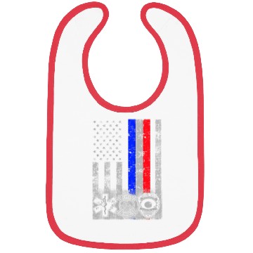 Discover Fireman Police Emt First Responder Flag Bibs