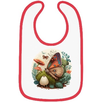 Discover Cottagecore Butterfly Mushroom Plants Botanic Herb Bibs