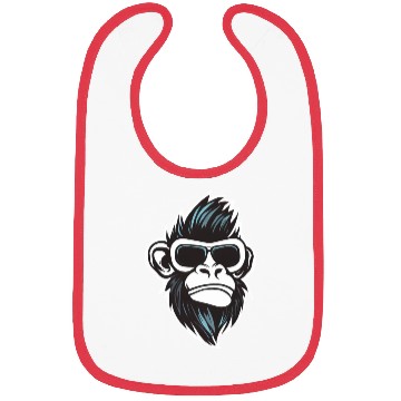 Discover Cool Monkey - Rock and Roll with Sunglasses Bibs