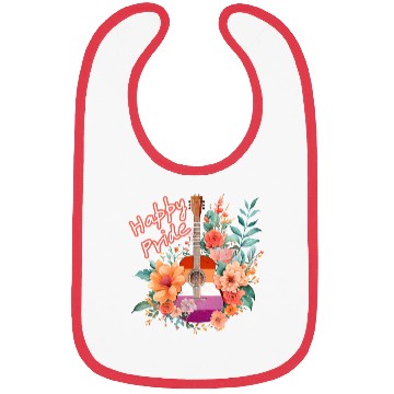 Discover LGBTQ Happy Pride, Retro Guitar & Flowers, Lesbian Bibs