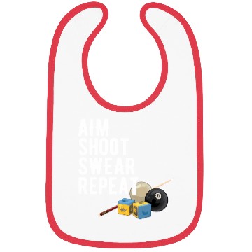 Discover Aim Shoot Swear Repeat - Pool Player - Hall Shark Bibs