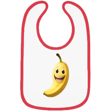 Discover A banana with smiling face cartoon style Bibs