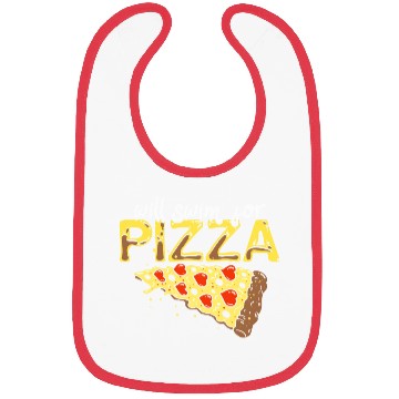 Discover Pizza Swimming Lover Gift Will Swim For Pizza Bibs