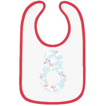Discover 8 T Shirt8 Flamingo Pattern Number Bibs