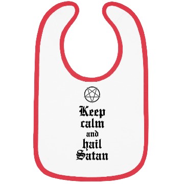 Discover Keep calm and hail Satan V 2 Bibs