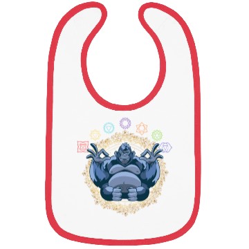 Discover Chakras Meditating Gorilla Ape Monkey Bibs