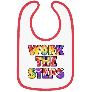 Discover Work the Steps tie dye Bibs