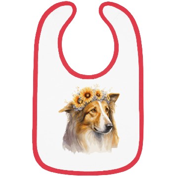 Discover Cute Collie Sunflower Dog Breed Pet Puppy Bibs