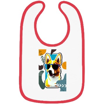 Discover cute puppy with flowers Bibs