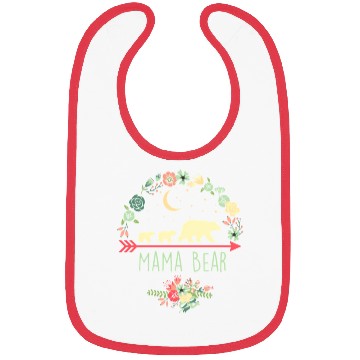 Discover Floral Mama Bear With 2 Cubs Bibs