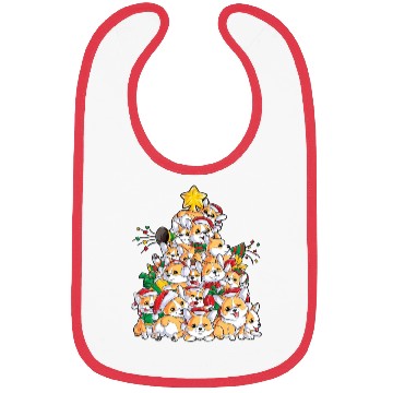 Discover Corgi Tree Dog Santa Merry Corgmas Bibs