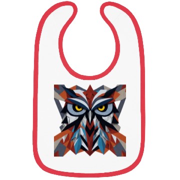 Discover Vintage Geometric Beautiful 3D Owl Artwork Bibs