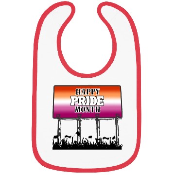 Discover LGBTQ Happy Pride Month, Bigbord with Lesbian Flag Bibs