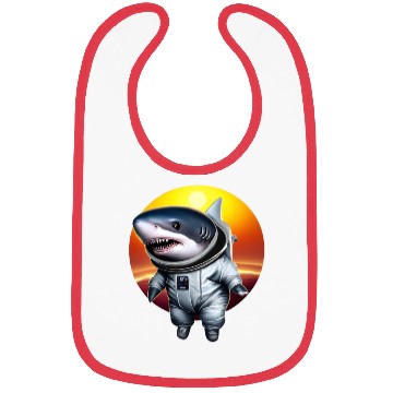 Discover Shark astronaut at sunset Bibs